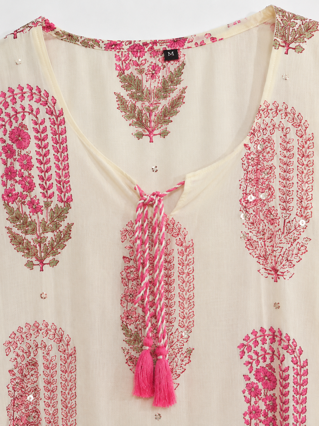 Pink Pure Cotton Printed Straight Suit with Gota Patti Work