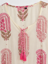 Pink Pure Cotton Printed Straight Suit with Gota Patti Work